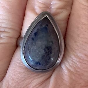 𝅺sterling SILVER 925 LAPIS LAZULI WOMAN RING SIZE US 8​